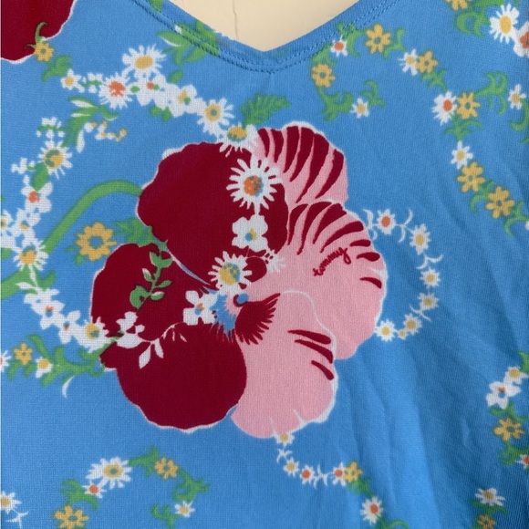 Y2K Tommy Hilfiger Hawaiian Spaghetti Strap Coastal Blue and Red Camisole Large - Picture 4 of 10